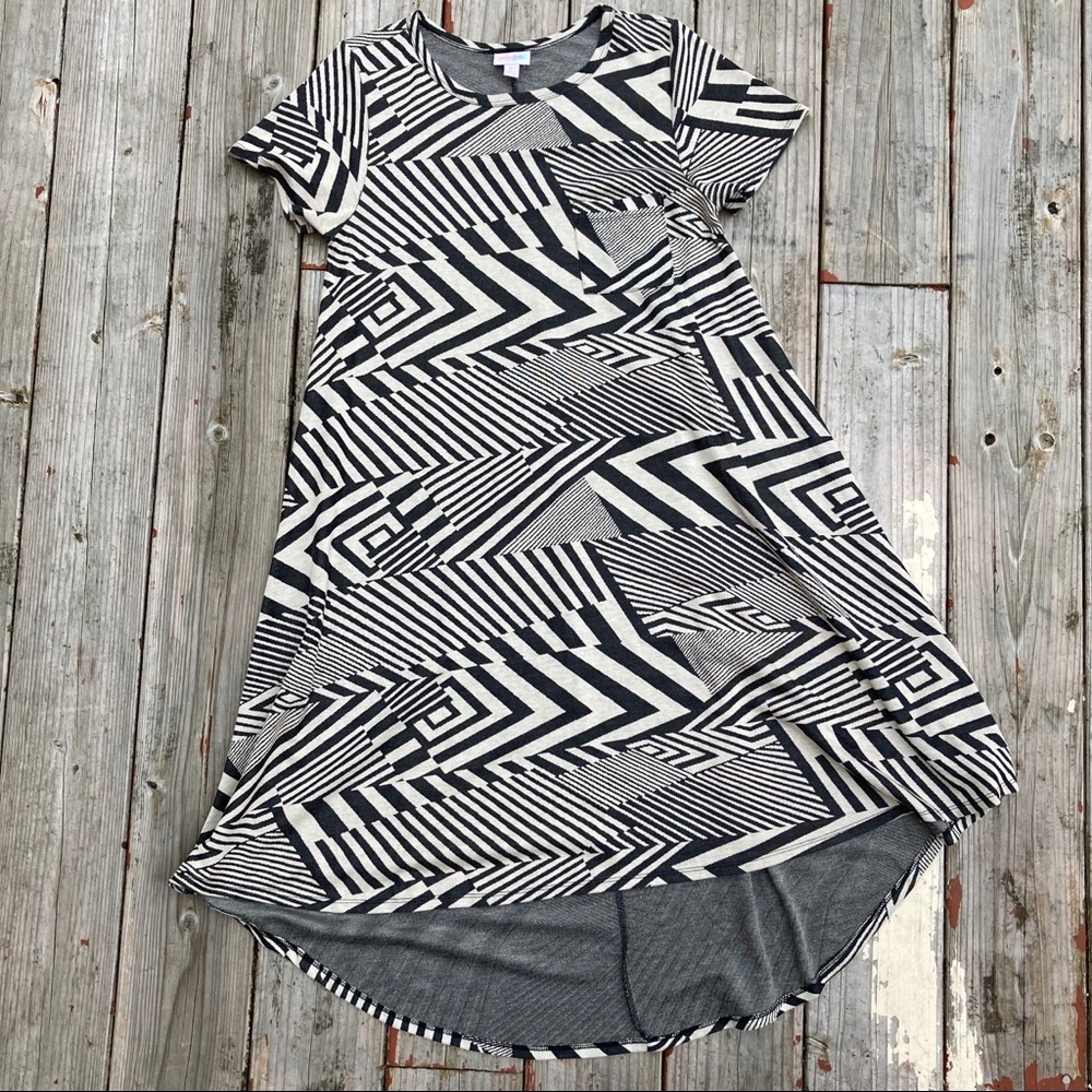 LuLaRoe Geometric Pattern Short Sleeve Hi Lo Dress